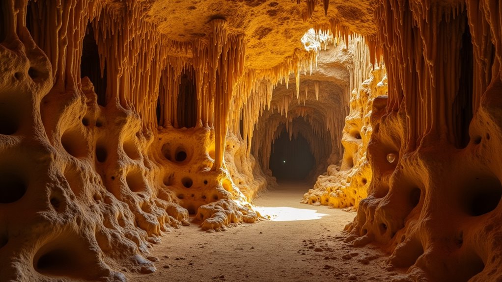 intricate boxwork cave formations