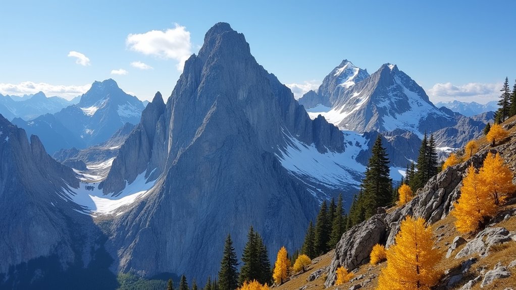 jagged volcanic peaks and meadows