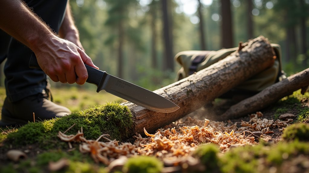 knife leverage splits wood