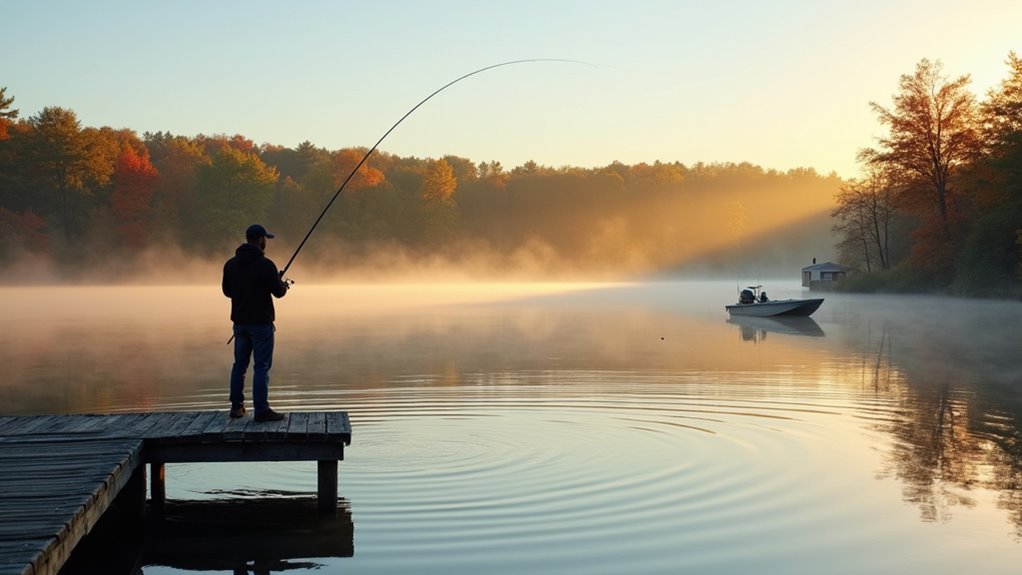 lake fishing with gear