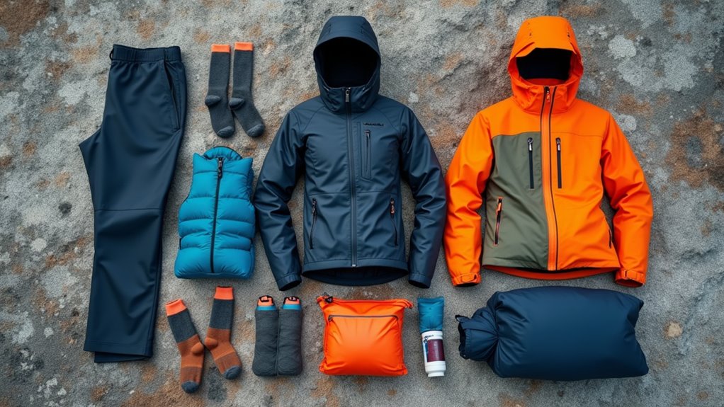 layered clothing for variable conditions