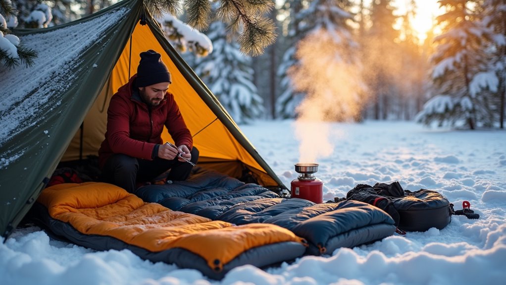 layered clothing for warmth