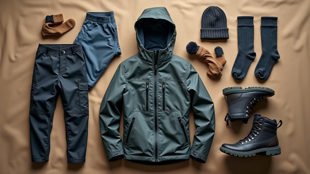 layered weather resistant clothing
