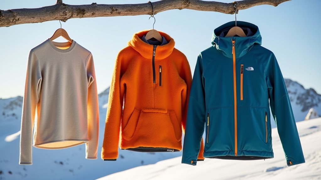 layered winter hiking protection