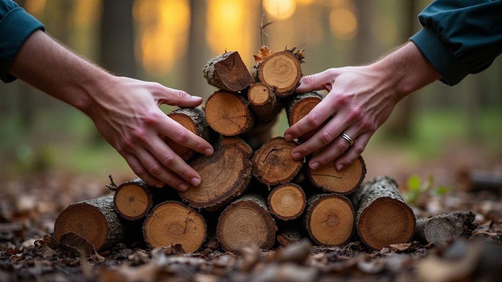 layered wood for burning