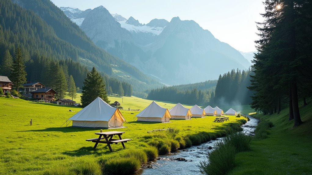 luxurious alpine camping retreat