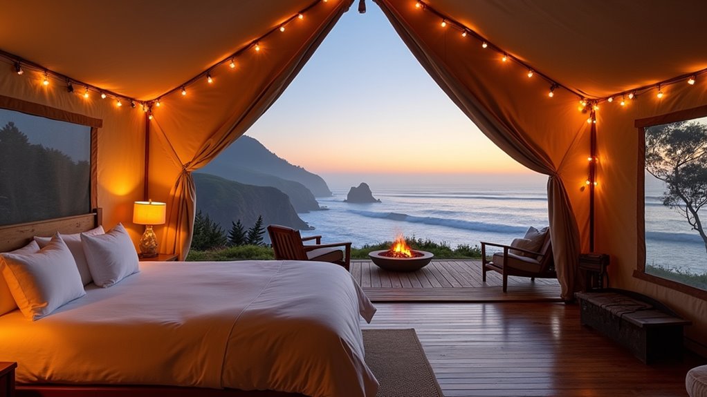 luxury glamping among redwoods