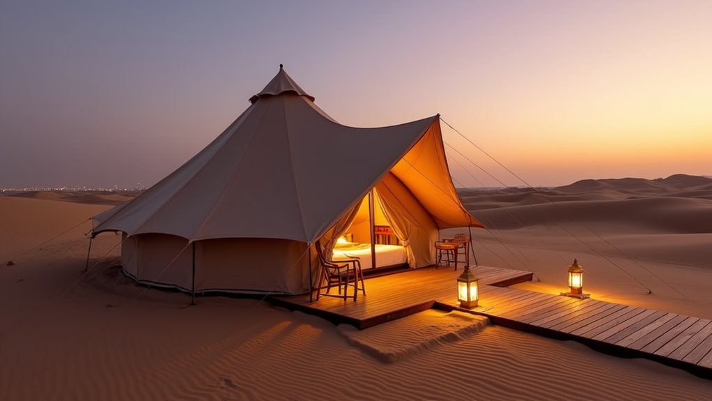 luxury glamping by beachfront