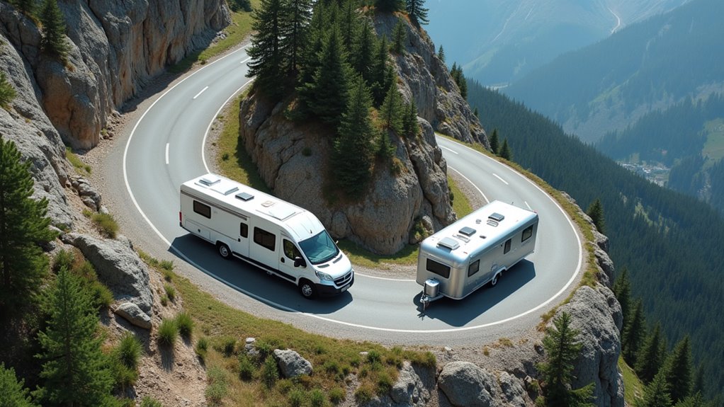 motorhome vs caravan handling