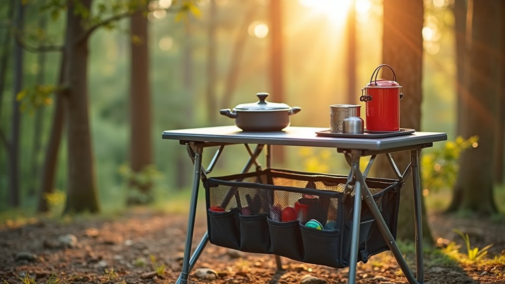 multifunctional camping table storage