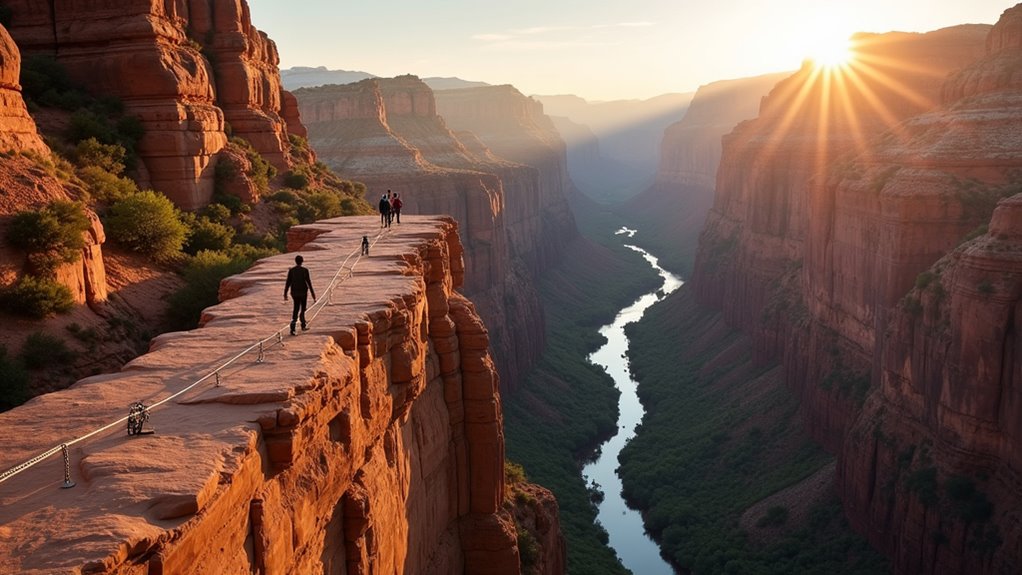 narrow ridge canyon views