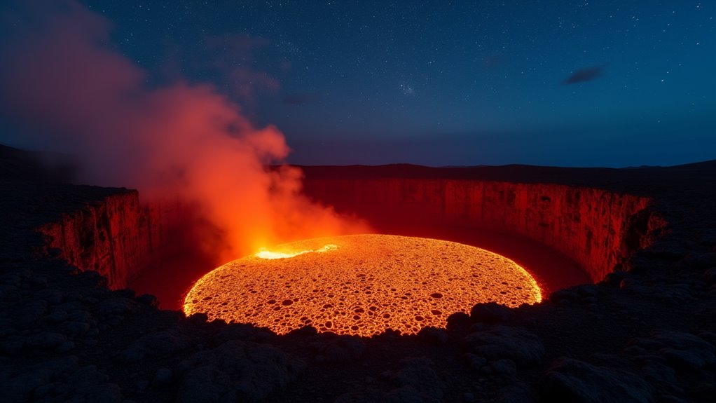 night volcano crater viewing