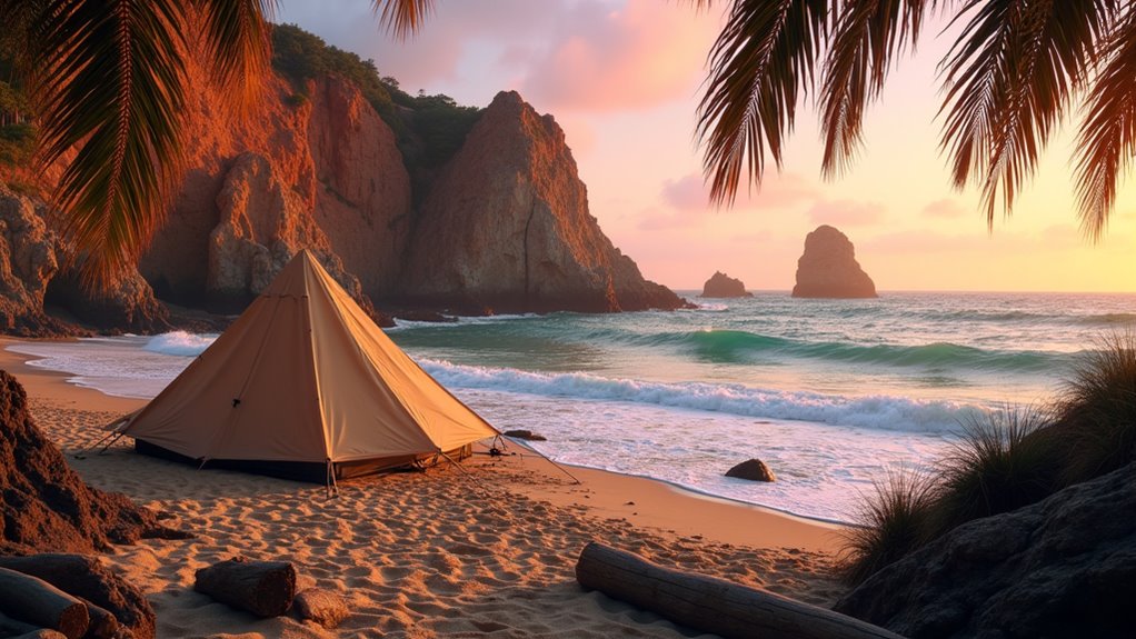 oceanfront camping with panoramic views
