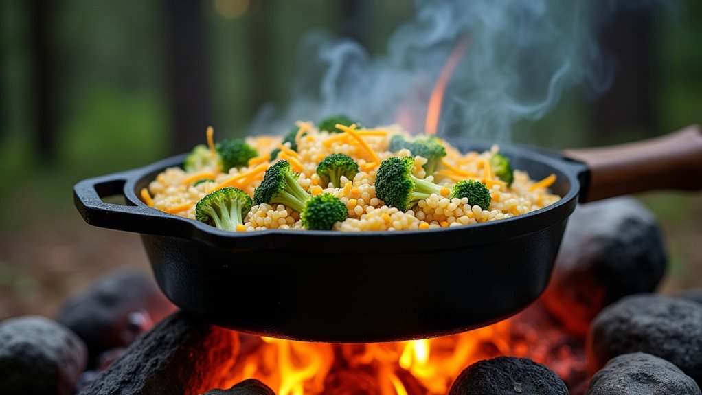 one pan cheesy broccoli skillet