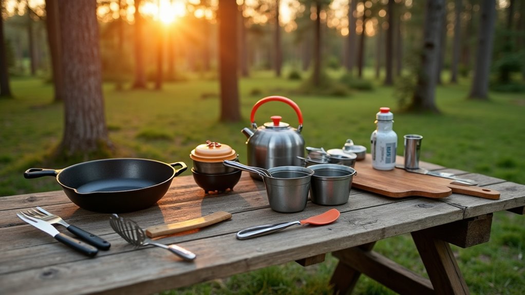 organized outdoor kitchen setup