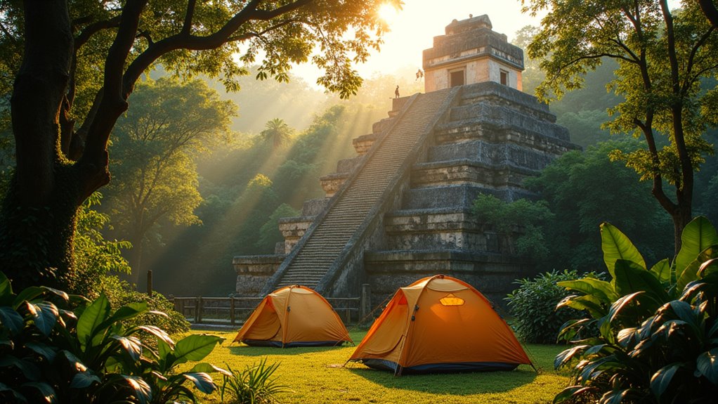 overnight camping at mayan ruins