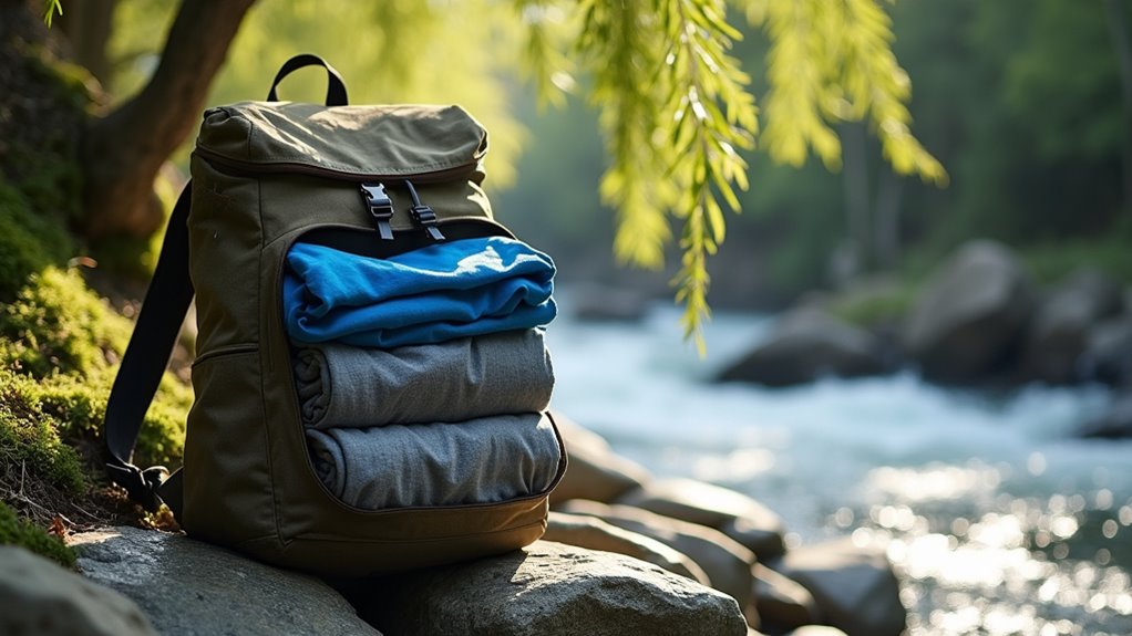pack moisture wicking backup clothing