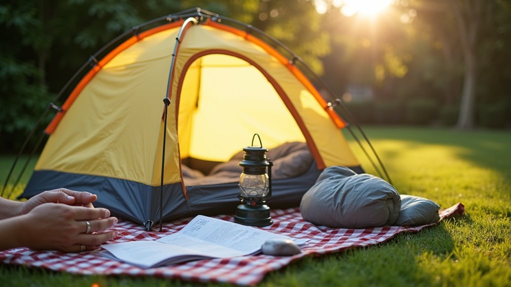 practice tent setup beforehand