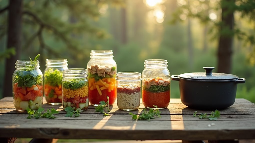 prepped ingredients for camping