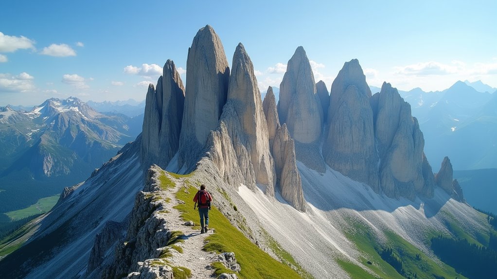 quiet dolomites mountain trek