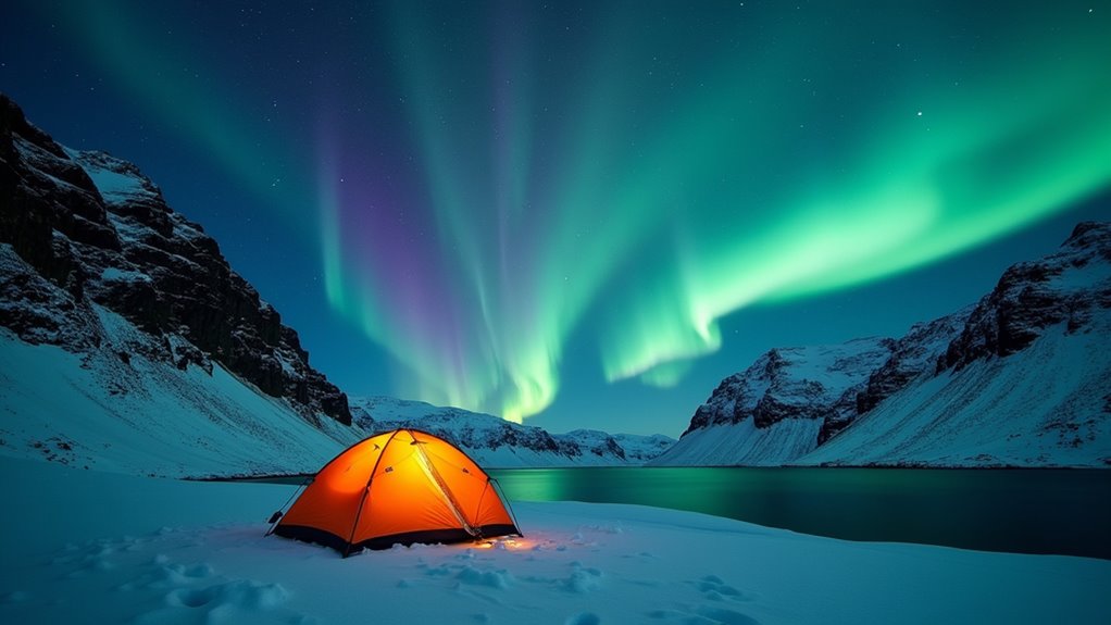 remote iceland winter camping