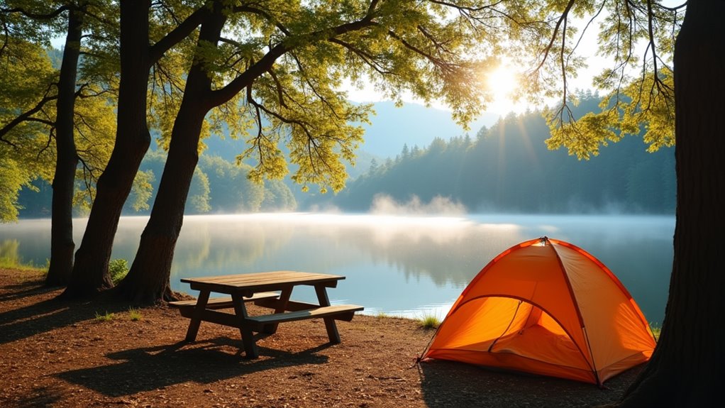 rustic lakeside camping experience