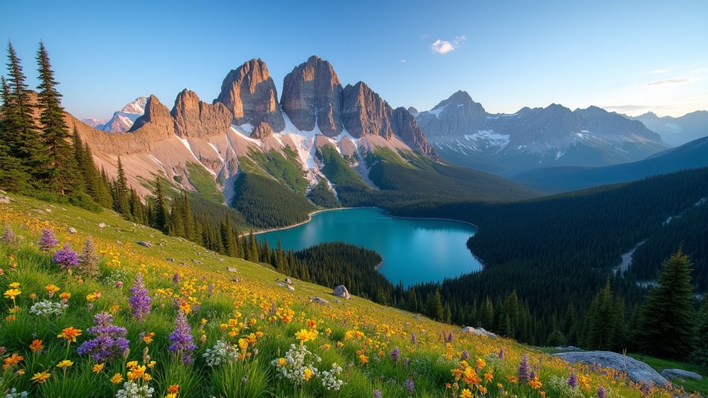 scenic mountain lake reflections