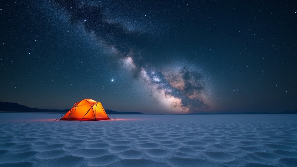 secluded salt flat camping