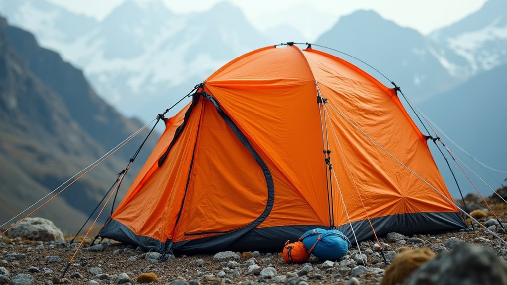 secure tent with stakes