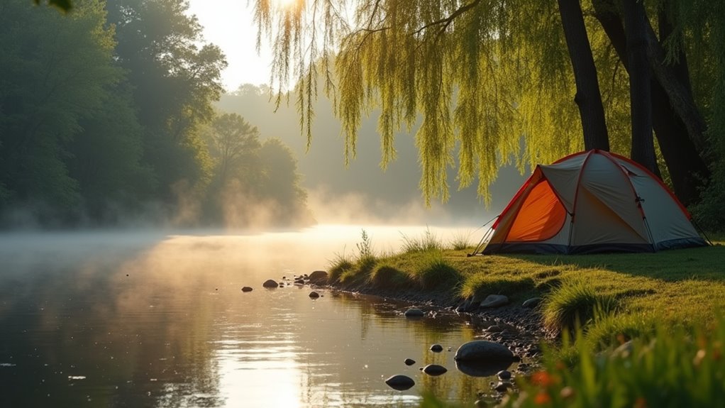 select elevated riverside campsite