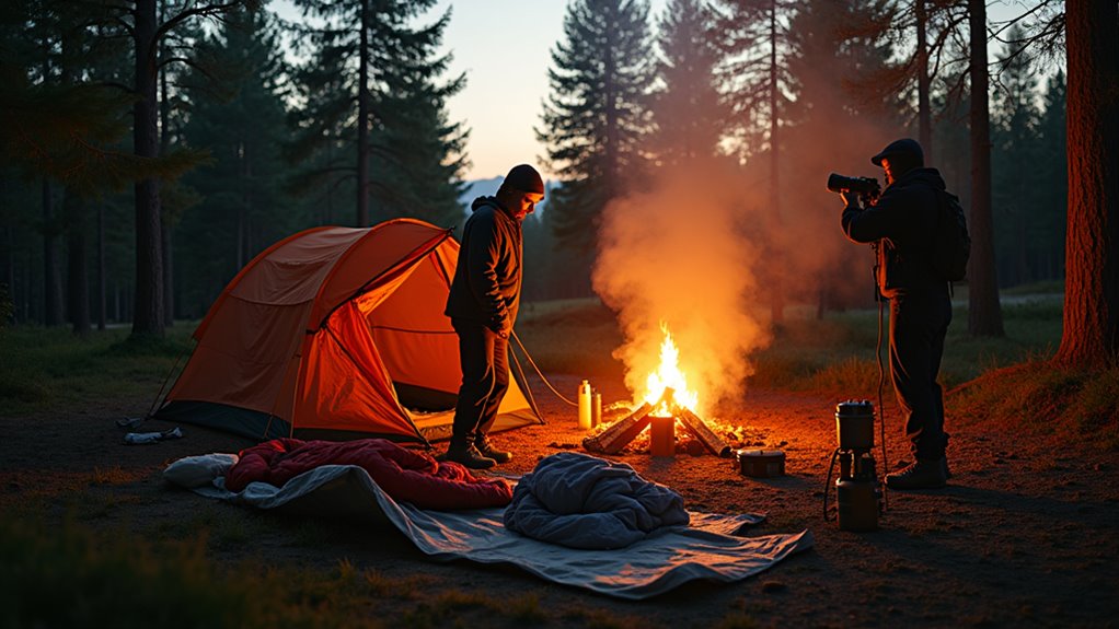 set up camp before dark