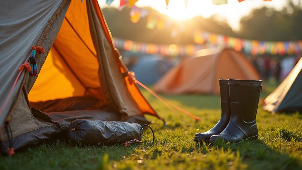 set up organized festival camp
