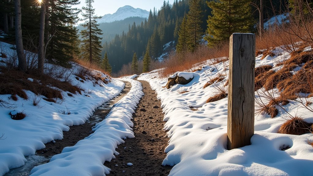spring trail snowmelt conditions