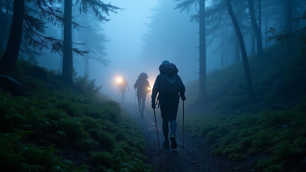 start hike before sunrise