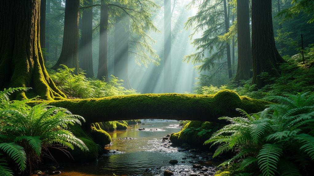 temperate rainforest with elk
