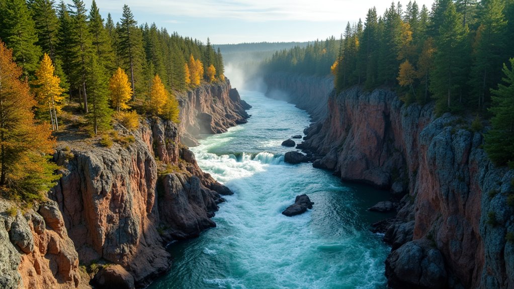 thundering waterfalls and bridges