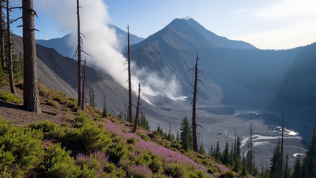 trail routes through volcanic aftermath