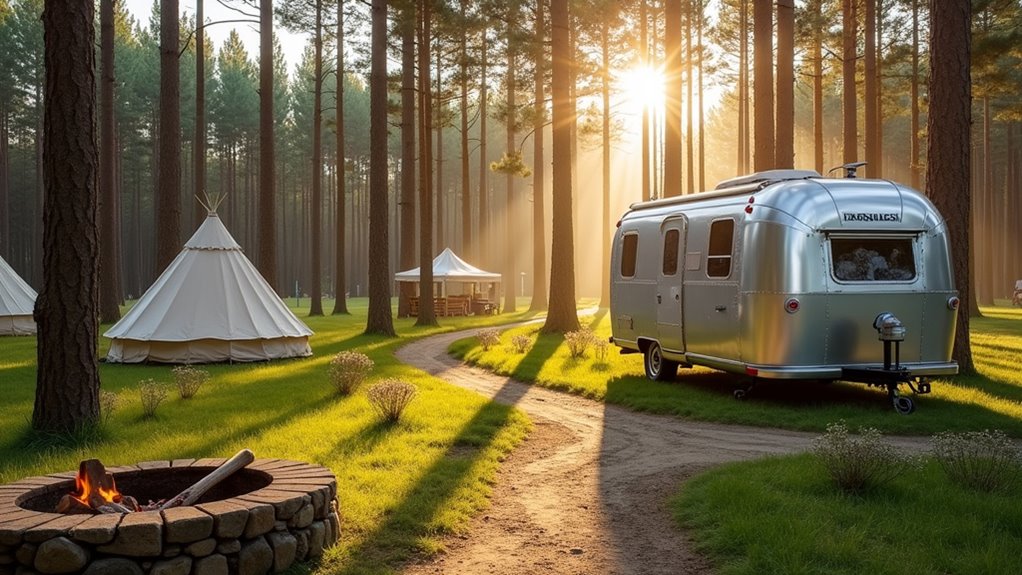 tranquil woodland camping retreat