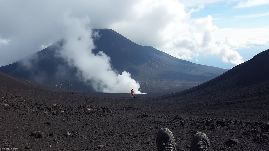 volcanic landscapes and craters