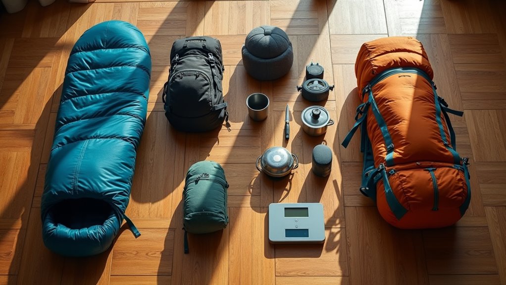 weigh and organize gear