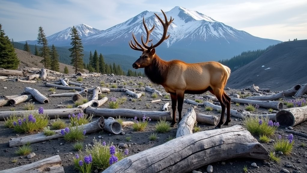 wildlife thriving in volcanic soil