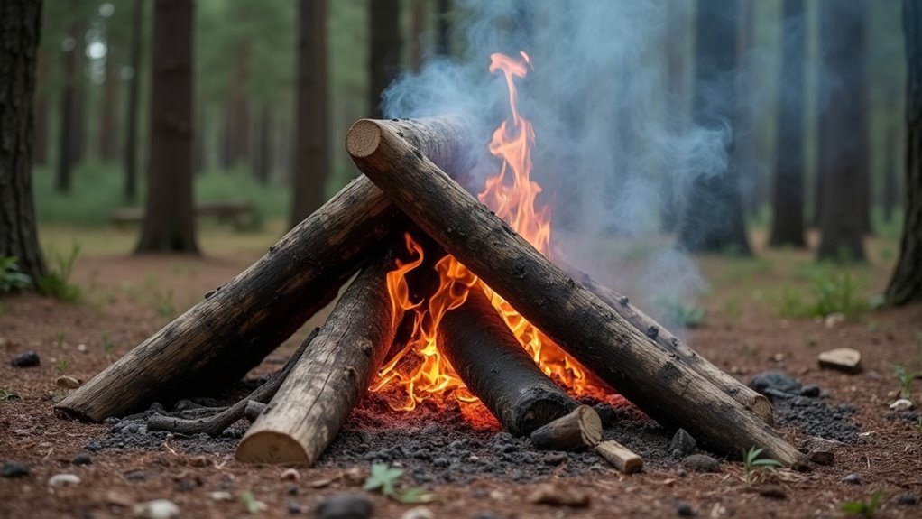 windproof lean to fire design