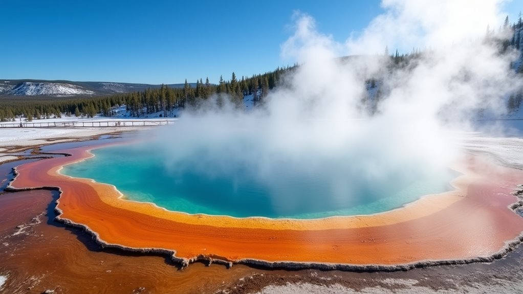 winter geysers and wildlife