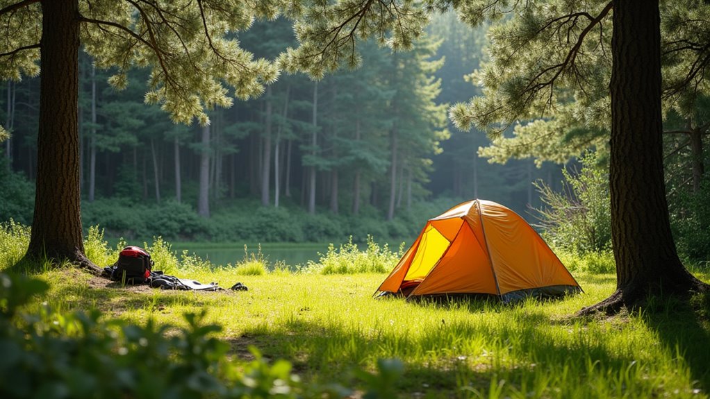 choose flat safe camping spot