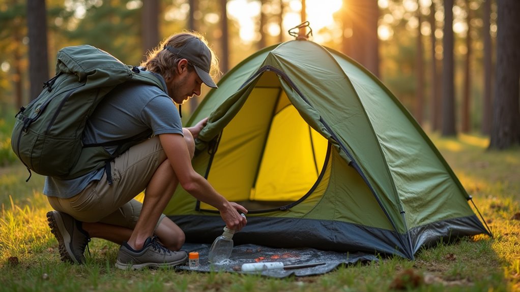 clean tent thoroughly after camping