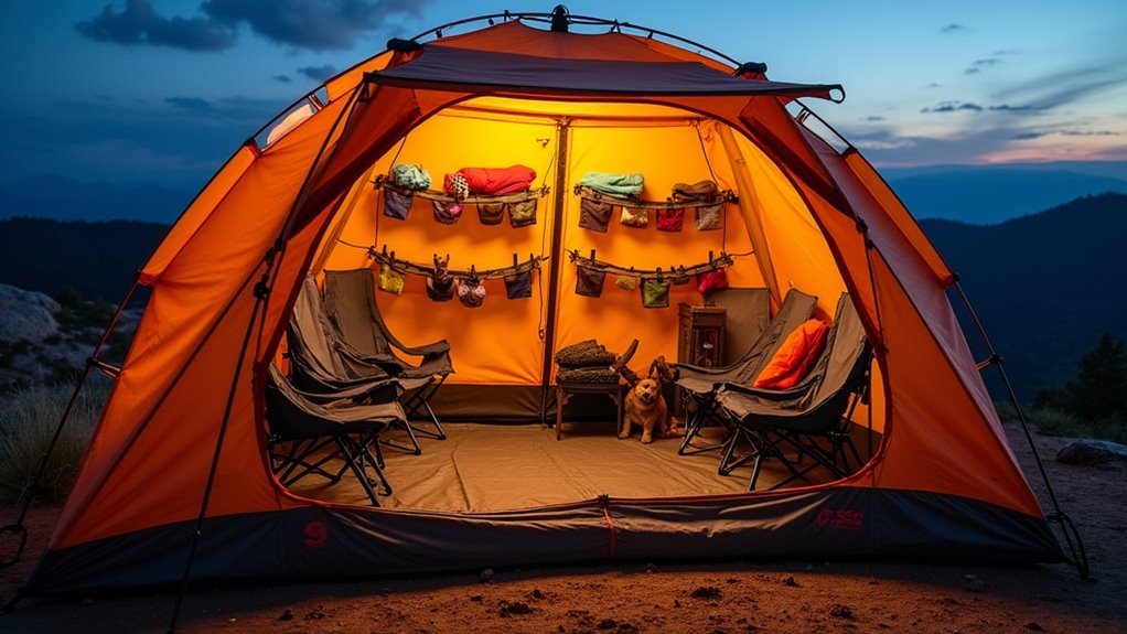maximize tent storage organization