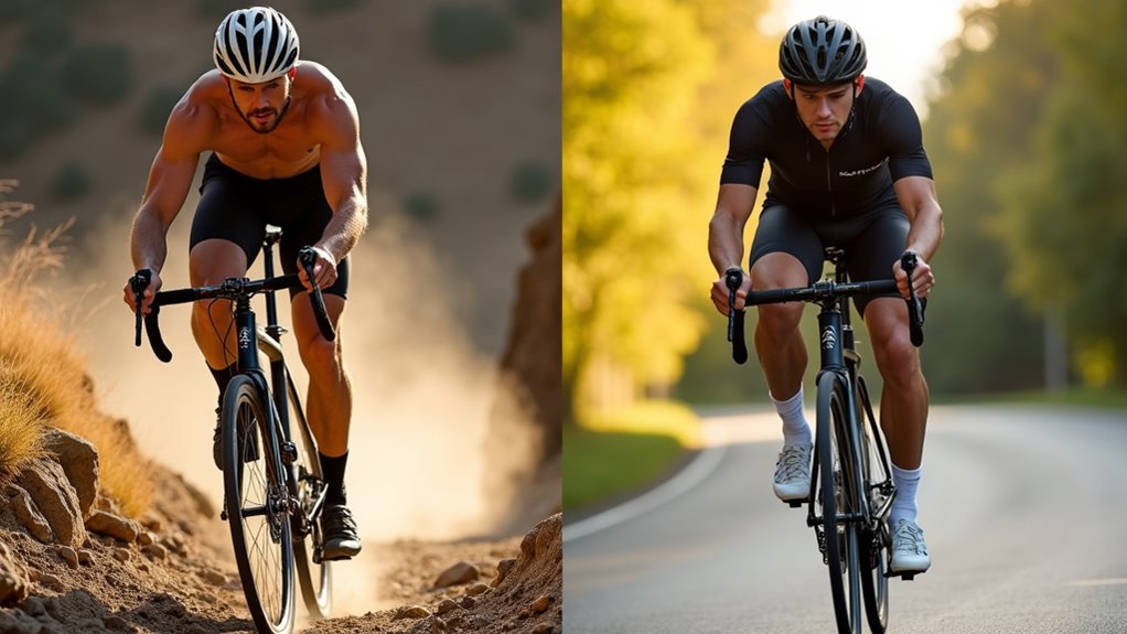 mountain biking vs road cycling