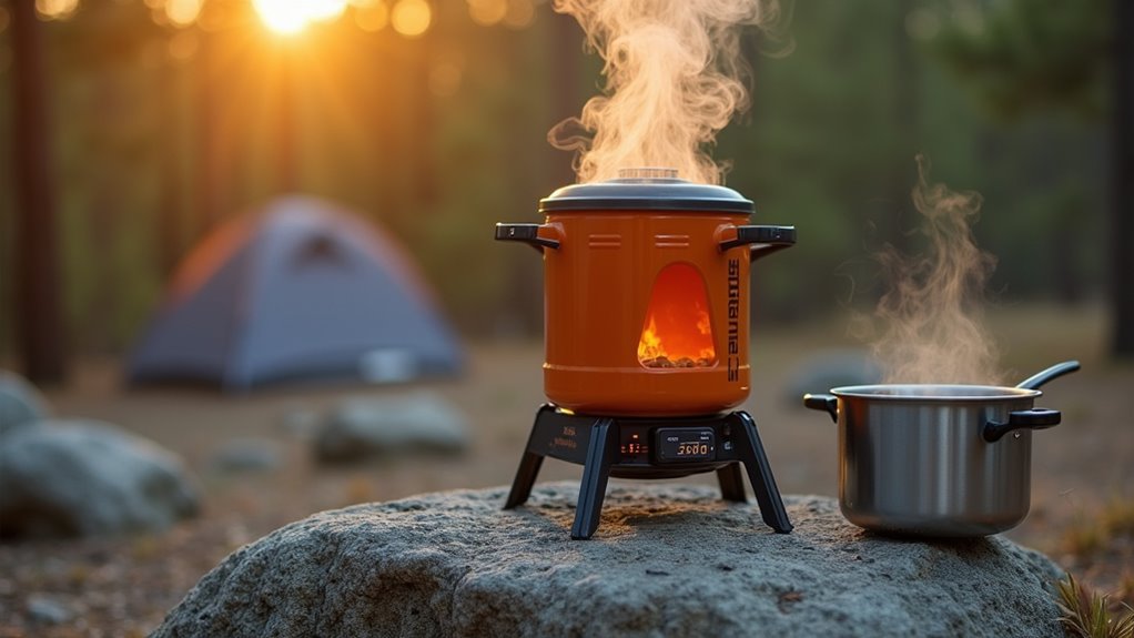 wood burning device with charging